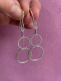 Image 4 of Large Circles Earrings in Sterling Silver
