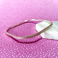 Image 1 of Square Linear Texture Sterling Silver Bangle