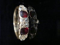 Image 5 of EDWARDIAN 18CT YELLOW GOLD NATURAL RUBY OLD CUT DIAMOND 5 STONE RING
