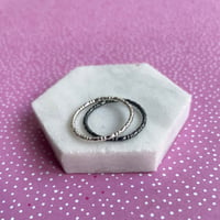 Image 2 of Sterling Silver Skinny Stacking Ring - Bamboo