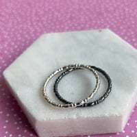 Image 3 of Sterling Silver Skinny Stacking Ring - Bamboo