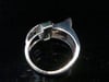 Retro 18ct white gold emerald and diamond tank ring 8.1g