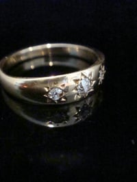 Image 2 of EDWARDIAN 18CT YELLOW GOLD OLD CUT CELESTIAL DIAMOND GYPSY RING 4.1G