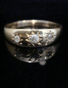 EDWARDIAN 18CT YELLOW GOLD OLD CUT CELESTIAL DIAMOND GYPSY RING 4.1G