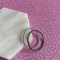 Image 2 of Sterling silver skinny stacking ring - dotty