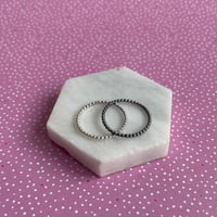 Image 3 of Sterling silver skinny stacking ring - dotty