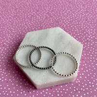 Image 1 of Sterling silver skinny stacking ring - dotty