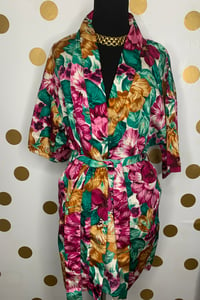 Image 2 of Floral Tie Nightwear Robe - Size: L