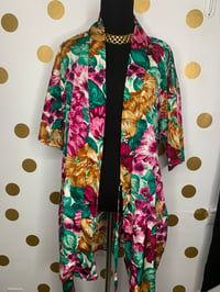 Image 4 of Floral Tie Nightwear Robe - Size: L