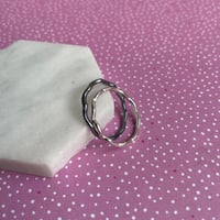 Image 2 of Sterling Silver Skinny Stacking Ring - Waves