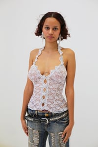 Image 1 of Lace mesh backless top 