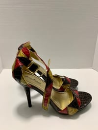 Image 1 of Anne Michelle Color Patch Heels - Size: 9
