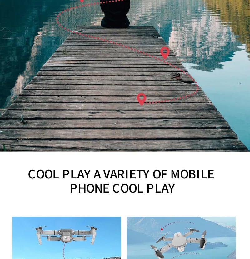 WiFi E88Pro RC Drone 4K Professional With 1080P Wide Angle Dual HD Camera Foldable RC Helicopter