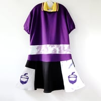 Image 2 of acorn purple courtneycourtney adult L large sweatshirt collared short sleeve twirly dress tiedye