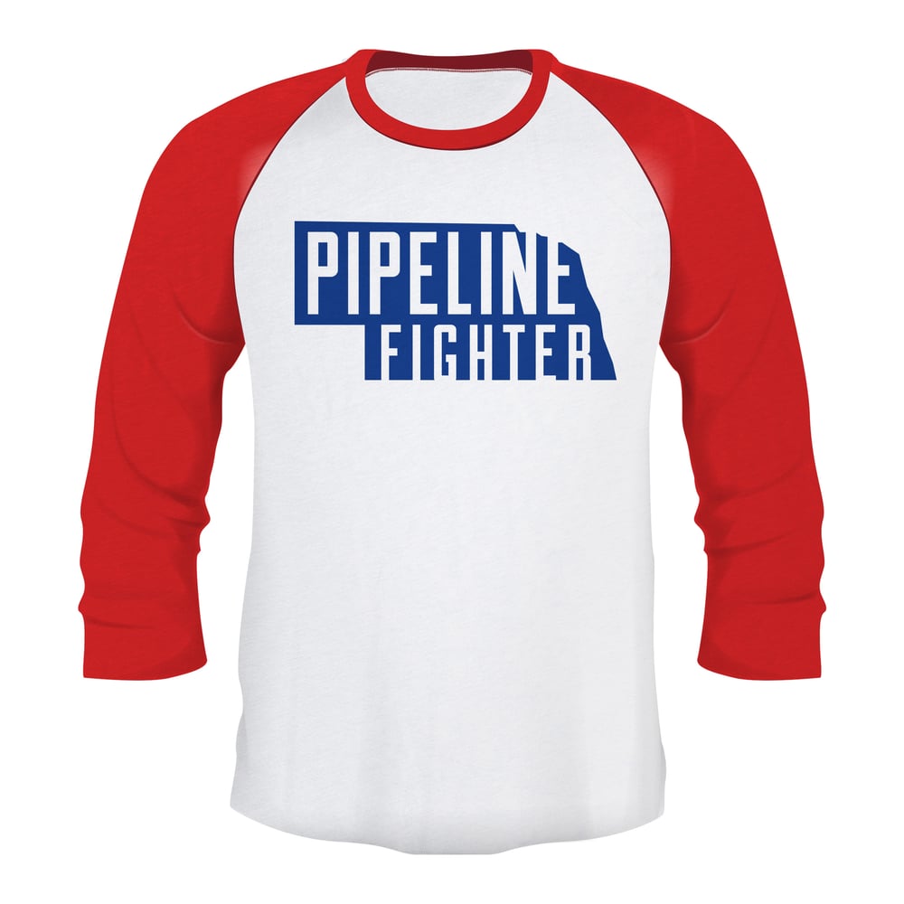 Image of Nebraska Pipeline Fighter t-shirt (Red 3/4 sleeve)