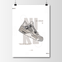 Image 1 of Sneaker Poster Air Jordan 4 “Frozen Moments” Hypebeast Print