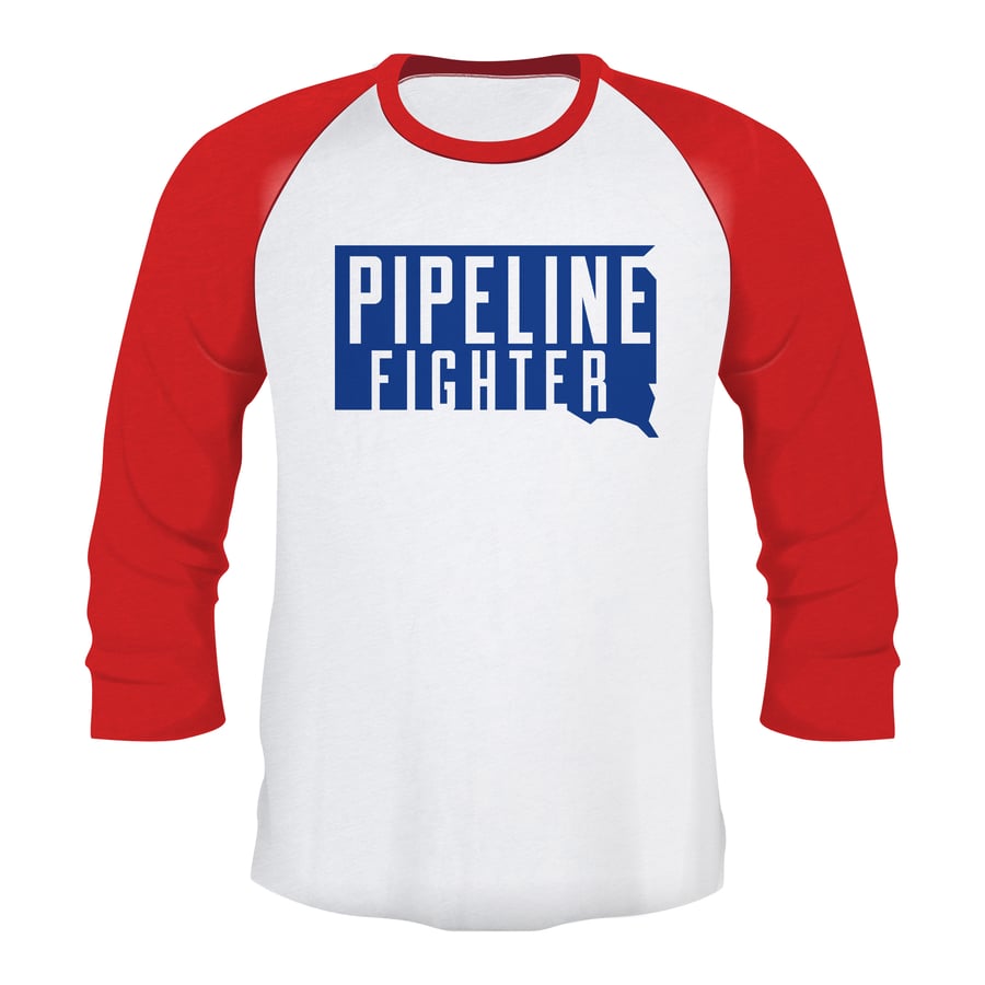 Image of South Dakota Pipeline Fighter t-shirt (Red 3/4 sleeve)