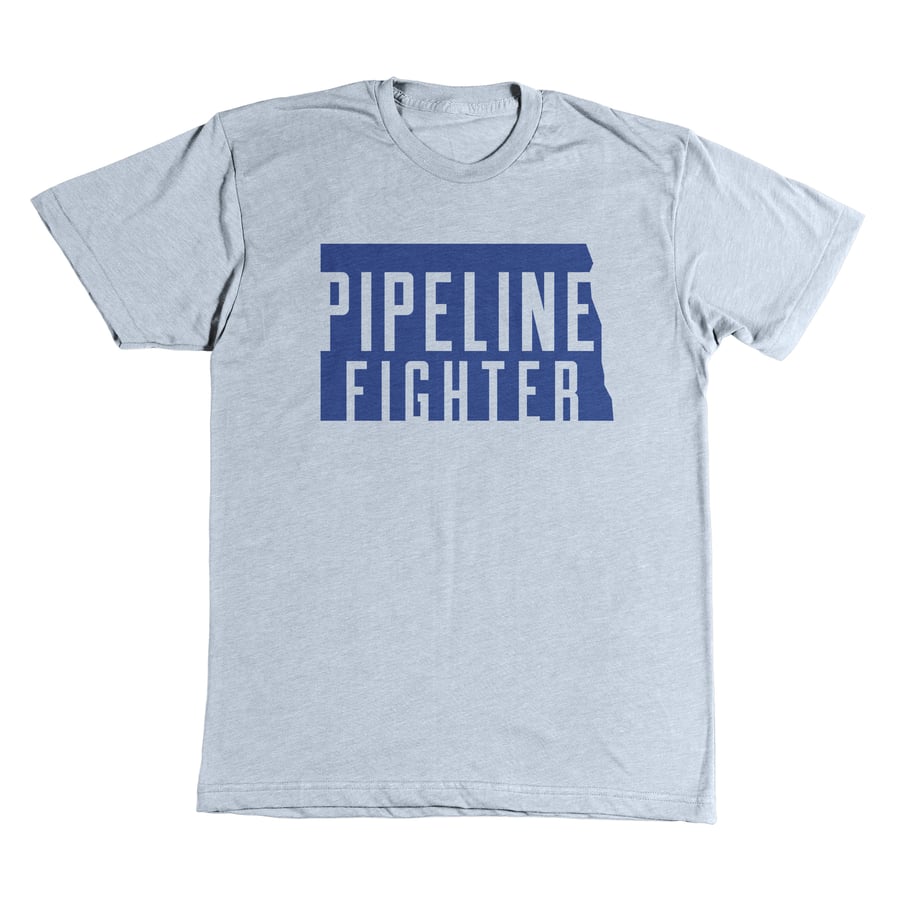 Image of North Dakota Pipeline Fighter t-shirt (grey short sleeve)