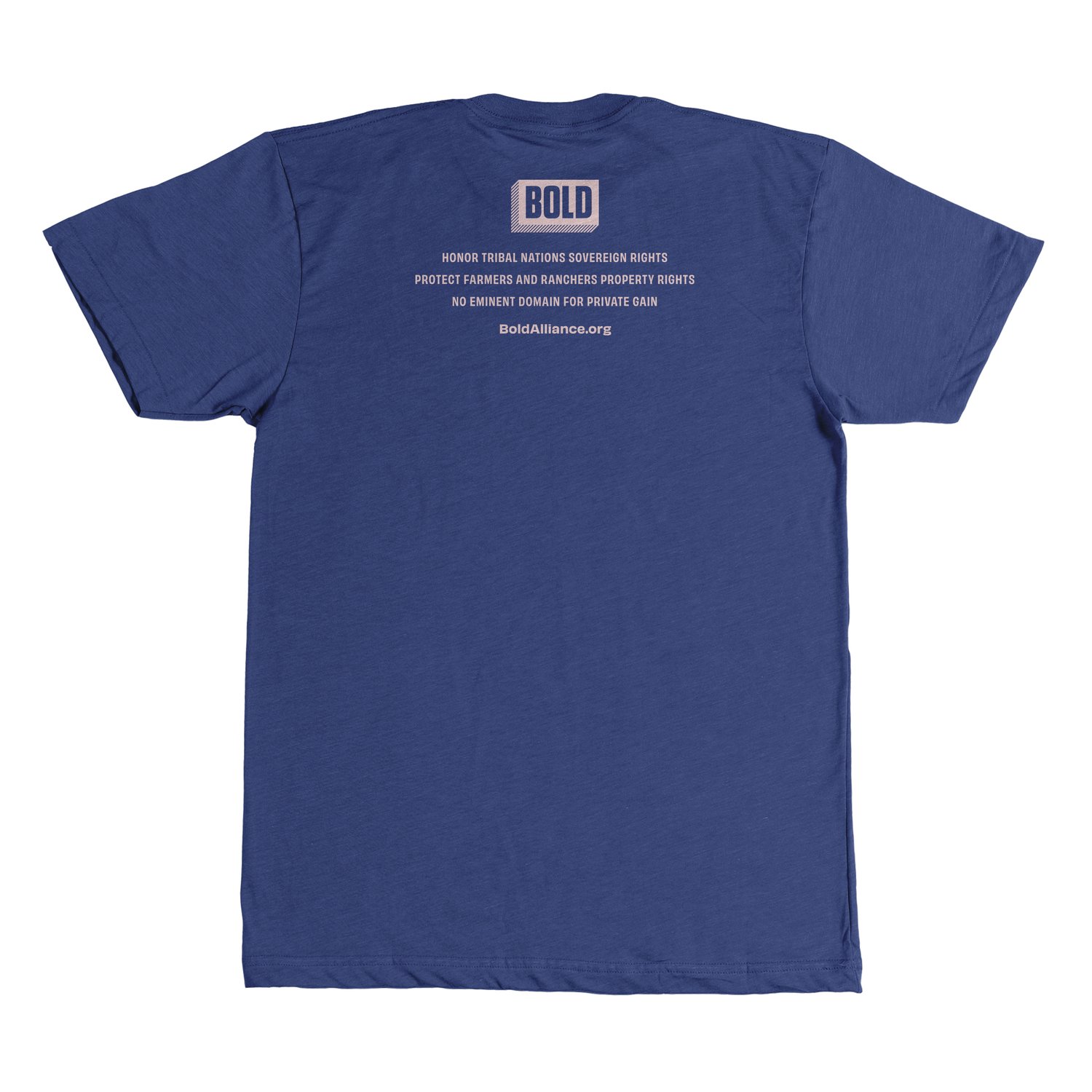 Image of BOLD Land Justice t-shirt (blue short sleeve)