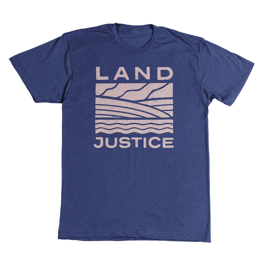 Image of BOLD Land Justice t-shirt (blue short sleeve)