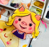 Pretty Pig cutie - journal clip