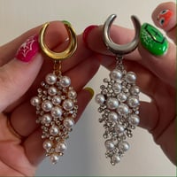 Pearl Diamond Cluster Saddle Dangles (sizes 2g-2")