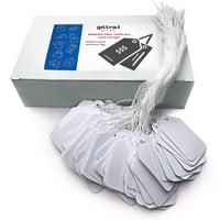 Image 1 of GILLRAJ Price Tags with Strings Attached Pack of 1000 1.93"x 1.25" (49mm x 32mm) White Blank