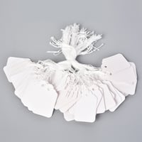 Image 5 of GILLRAJ Price Tags with Strings Attached Pack of 1000 1.93"x 1.25" (49mm x 32mm) White Blank