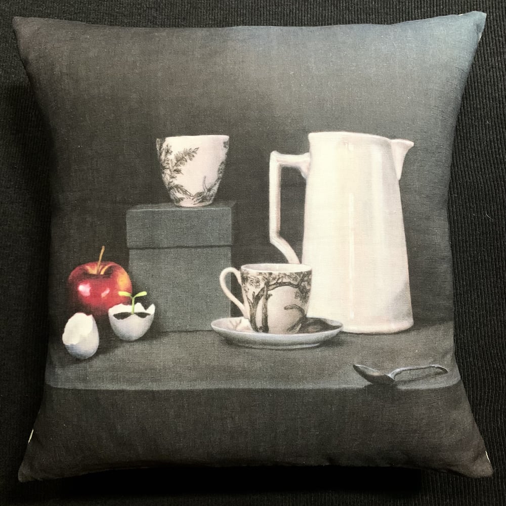 Image of Linen The White Jug Cushion