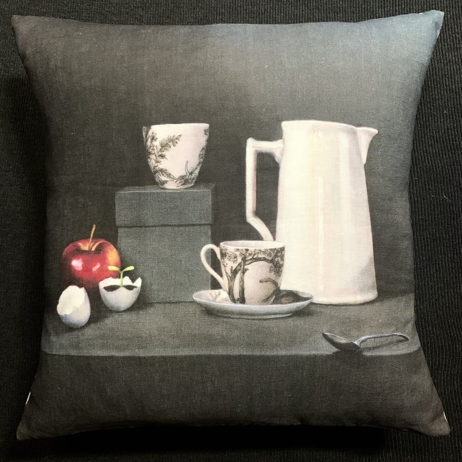 Image of Linen The White Jug Cushion