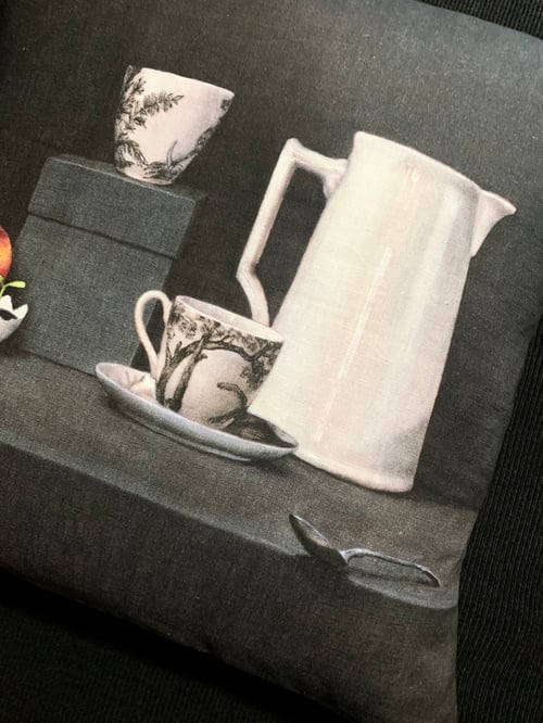 Image of Linen The White Jug Cushion