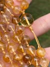 Golden Healer Quartz Mala with Citrine Guru Bead, Golden Healer 108 Bead Japa Mala  Hand Knotted Gem