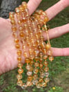 Golden Healer Quartz Mala with Citrine Guru Bead, Golden Healer 108 Bead Japa Mala  Hand Knotted Gem
