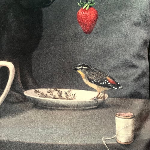 Image of Velvet Strawberry Rabbit Cushion