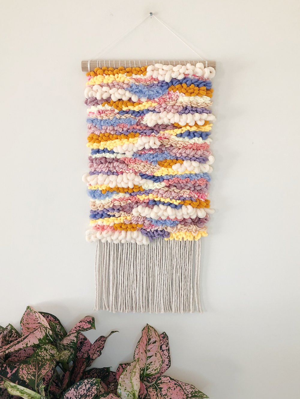 Image of Woven Wall Hanging - Textured, Abstract, Colourful (large).