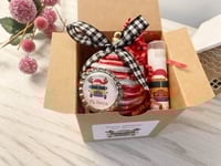 Image 2 of Bus Driver Holiday Personalized Ornament and Organic Lip Balm Gift Set 