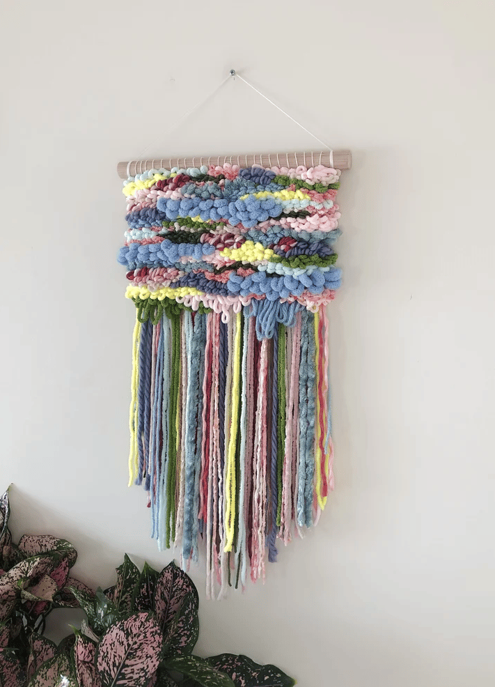 Image of Woven Wall Hanging - Colourful, Textured, Abstract (medium).