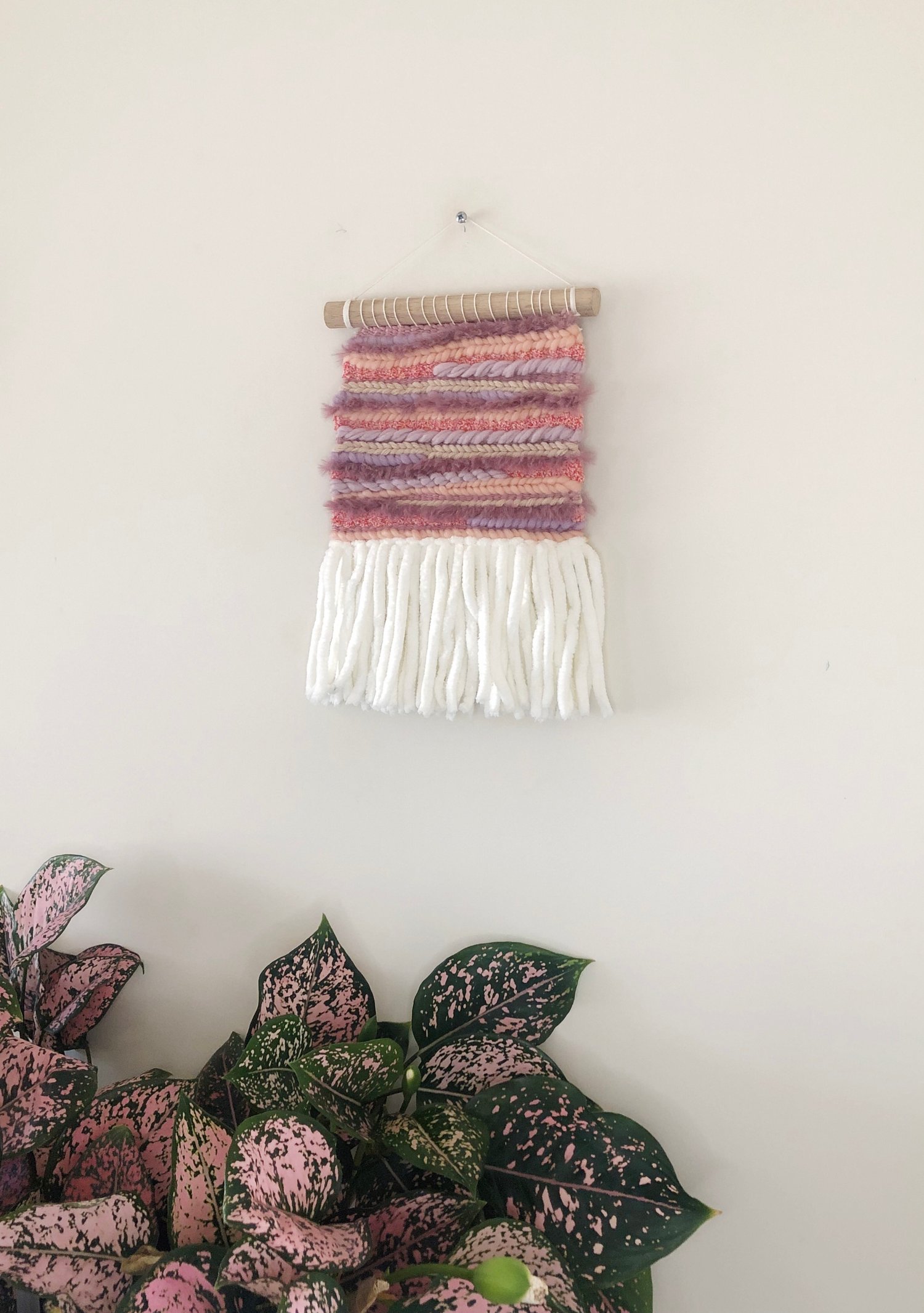 Image of Woven Wall Hanging - Blush Pink, Textured (mini)