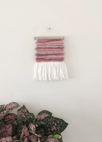 Image 1 of Woven Wall Hanging - Pink, Textured (mini)