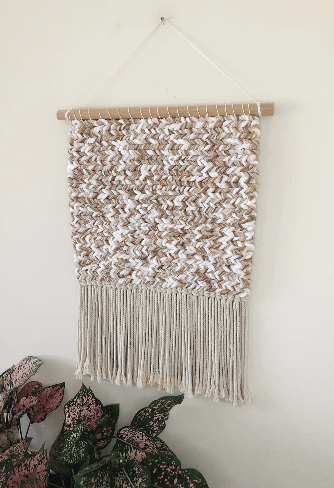 Image of Woven Wall Hanging - Abstract, Neutral, Boho (large)