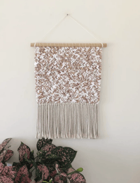 Image 4 of Woven Wall Hanging - Abstract, Neutral, Boho (large)