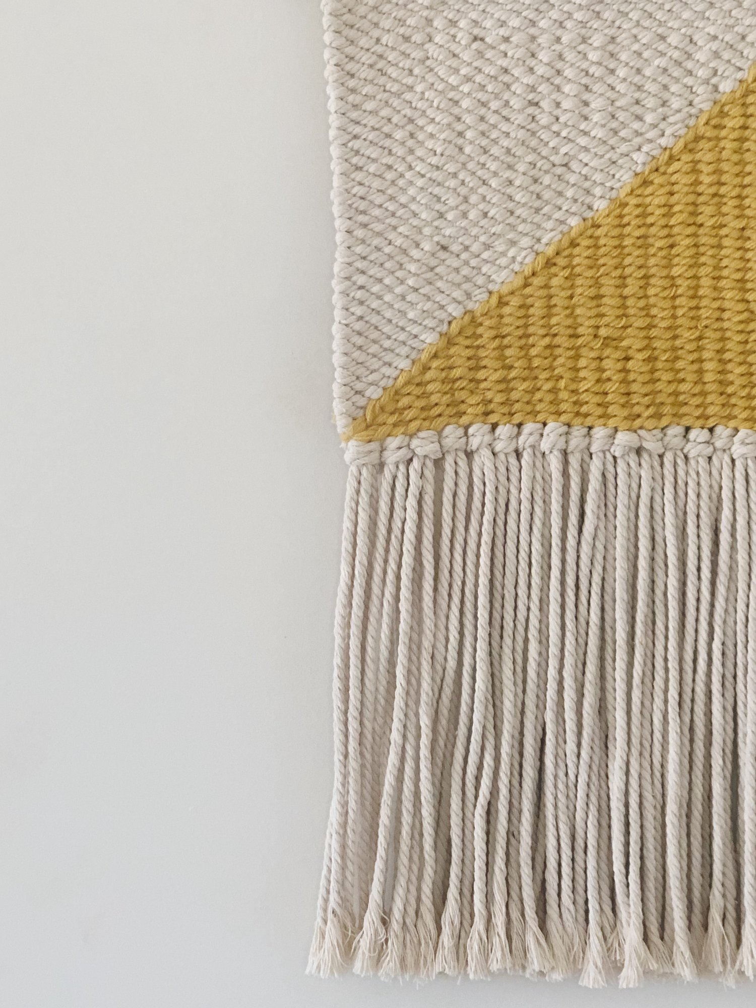 Image of Woven Wall Hanging - Coastal, Boho, Mustard (small)