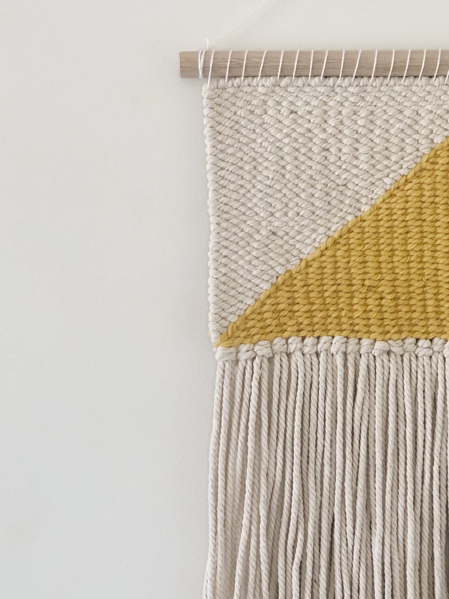 Image of Woven Wall Hanging - Coastal, Boho, Mustard (small)