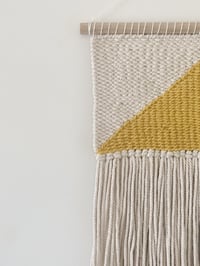 Image 4 of Woven Wall Hanging - Coastal, Boho, Mustard (small)