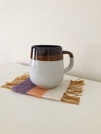 Image 4 of Woven Coasters - Set of 4 | Purple and Coral (Square)