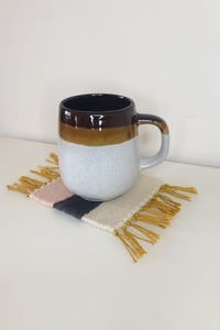 Image 2 of Woven Coaster - Set of 4 | Navy and Pink (Square)