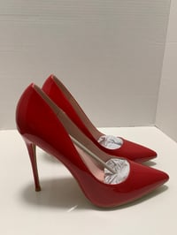 Image 2 of Red Patent Leather Heels - Size: 11