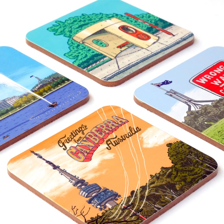 A Set of Four Canberra Coasters Image 3