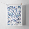 Butterfly Blues Premium Cotton Linen Tea Towel