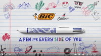 Image 3 of Chrome 4-colour Biro with Pao-y Artwork, designed by Inkymole.